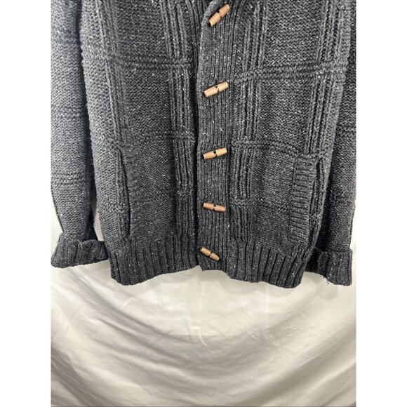 Banana Republic Grey Heavy Cotton V-Neck Cardigan Men's Size L - Picture 3 of 11
